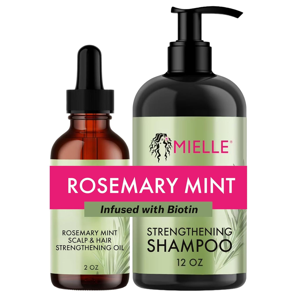 Rosemary Mint Strengthening Hair Oil and Shampoo
