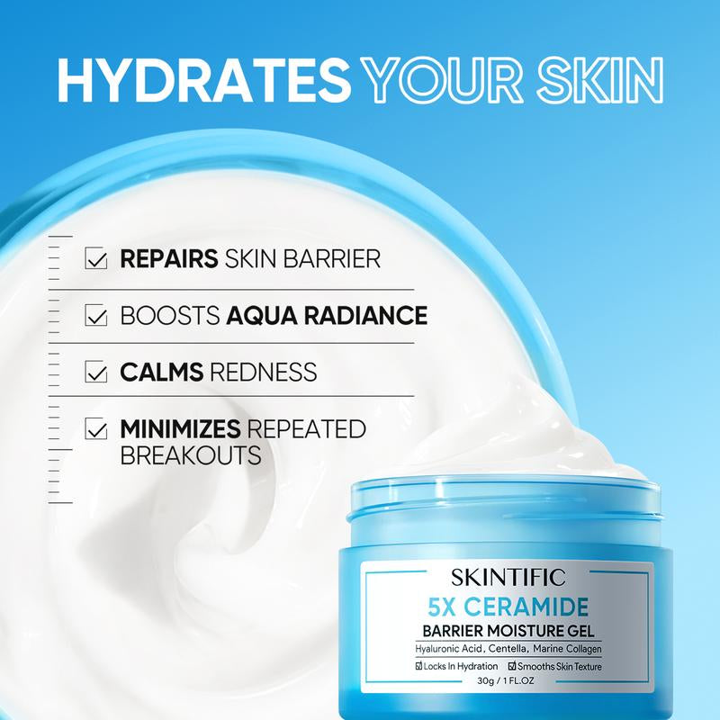 [SKINTIFIC] 5X Ceramides Moisture Barrier Cream Hydrating Skin Barrier Repair Face Moisturizer for All Skin Types with Hyaluronic Acid & Centella Daily Non-Comedogenic Moisturizer