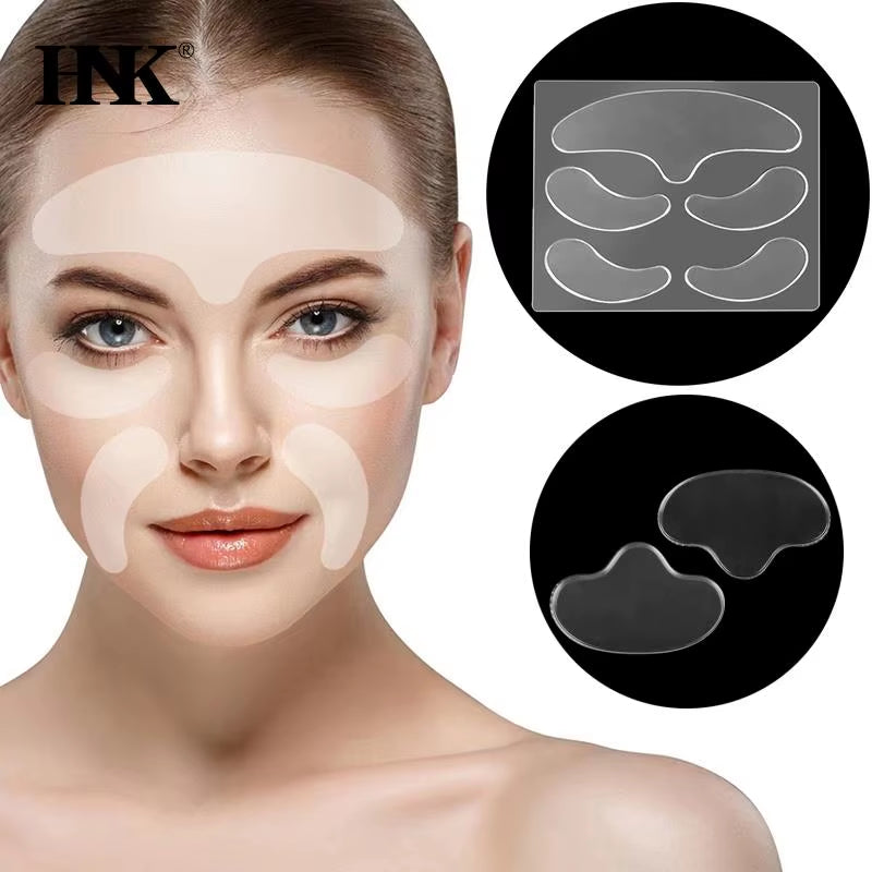 Reusable Silicone Anti-Wrinkle Face Forehead Cheek Chin Sticker anti Aging Facial Skin Lifting Patches Wrinkle Remover Strips